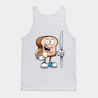 Bread Character With Knife And Butter Tank Top